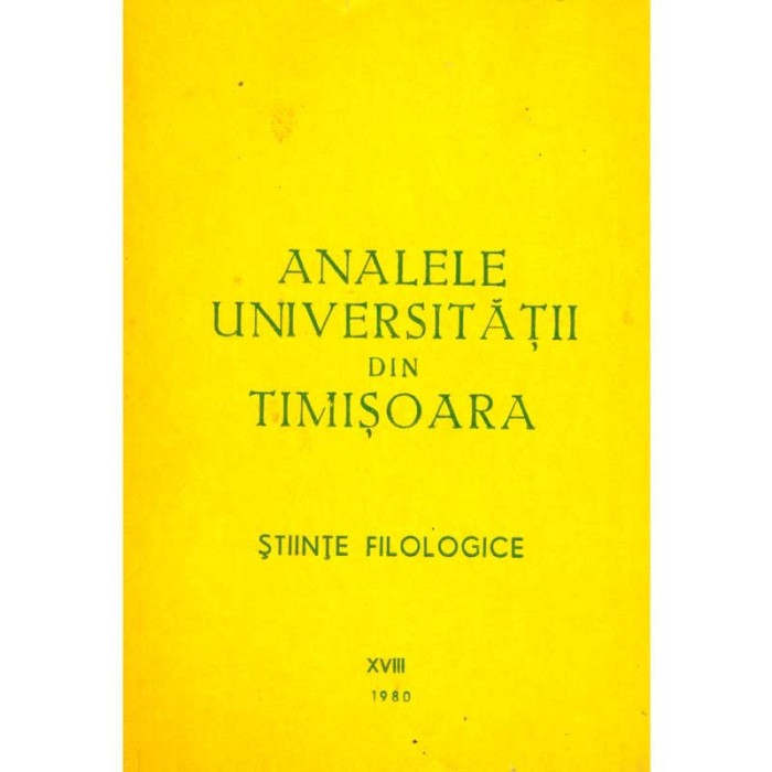 colectiv - Analele universitatii din Timisoara XVIII - 1980. Seria