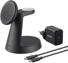 Statie incarcare wireless 3in1 Anker, MagSafe, telefon, ceas, casti, 1 x USB-C incarcare, negru, &quot;B25M4G11&quot; (timbru verde 0.18 lei) - 0194644206765