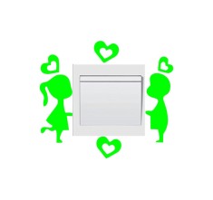 Sticker decorativ pentru intrerupator, Indragostiti, 11 cm, 12201ST-13 foto