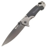 Cumpara ieftin Cutit pliabil tactic Foxter, 23 cm, cu dispozitiv taiat centuri si spart geamuri, Oem