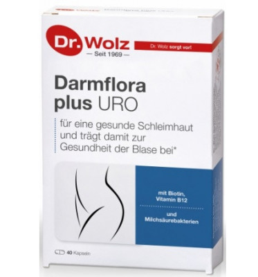 Darmflora plus URO cu 3 tulpini speciale de bacterii ale acidului lactic Dr. Wolz 40cps foto