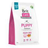 Brit Care Grain-Free Puppy, XS-XL, Somon, hrană uscată fără cereale c&acirc;ini junior, piele &amp; blană, 3kg