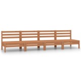 Set mobilier de gradina, 4 piese, maro miere, lemn masiv de pin