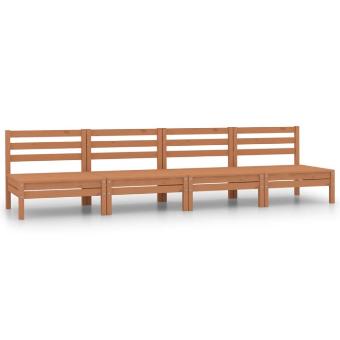 Set mobilier de gradina, 4 piese, maro miere, lemn masiv de pin