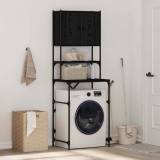 vidaXL Dulap pentru mașina de spălat Stejar negru 68 x 48.5 x 194 cm