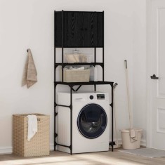 vidaXL Dulap pentru mașina de spălat Stejar negru 68 x 48.5 x 194 cm