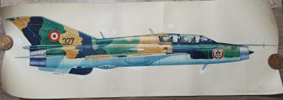 Mig 21 modernizat Lancer// grafica, tehnica mixta pe hartie foto