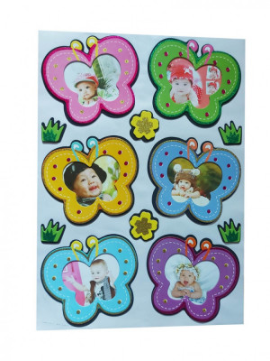 Sticker decorativ, fluturi cu poze, 45 cm, WX-EB003 foto