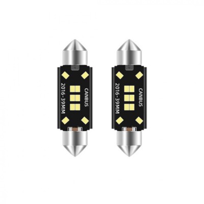 Set 2 Becuri auto LED, C5W Sofit, 10 LED SMD, Canbus fara eroare, 39 mm, BZRSH foto