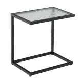Cumpara ieftin Masa de gradina otel negru sticla securizata Selko 45x30x46 cm