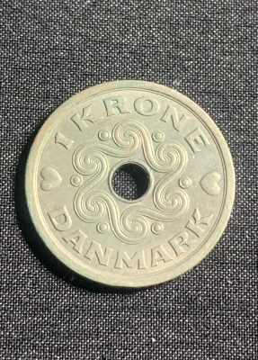 Moneda 1 coroana 1992 Danemarca foto