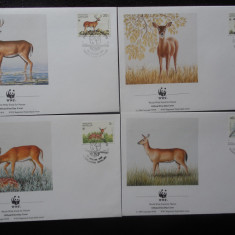 ANtilele Olandeze-WWF Caprioare-set complet FDC