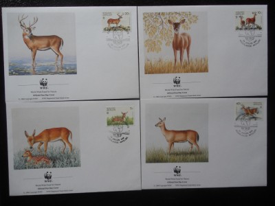 ANtilele Olandeze-WWF Caprioare-set complet FDC foto