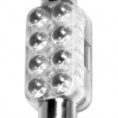 Bec LED 12V - 13x44mm - 8LED Sofit SV85-8 1buc - Albastru Garage AutoRide