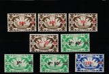 Oceania 1945 - Canoe, serie 8 valori dantelate, supratipar, MNH, MI.196-203
