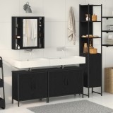 VidaXL Set de mobilă pentru baie 4 piese Negru Stejar Lemn prelucrat