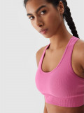 Bustieră de antrenament fără cusături cu susținere ușoară pentru femei - roz, 4F Sportswear