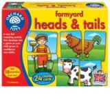 Joc educativ asociere Prietenii de la ferma FARMYARD HEADS &amp;amp;amp; TAILS