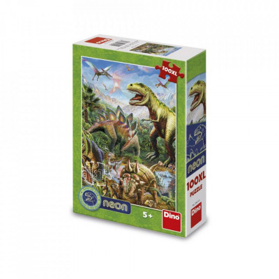 Puzzle neon Dinozauri, 100 piese foto