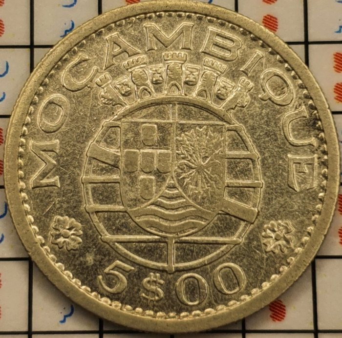 Mozambic Mozambique 5 Escudos 1960 - argint - km 84 - A007