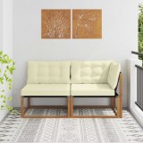 vidaXL Canapea mijlocie și colț 2 Bucată natural Lemn Solid de Acacia 900649