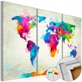 Cumpara ieftin Tablou din plută - Colourful Expression [Cork Map] 90x60 cm