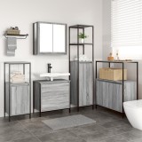 vidaXL Set Mobilier Baie 5 Piese Gri Sonoma Lemn, Dulap Chiuveta+Perete+3 Dulapuri, 36x34.5x60cm, Stocare Eficienta, Design Modern