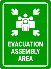 Sign evacuation assembly area foto
