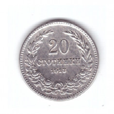 Moneda Bulgaria 20 stotinki 1913, stare buna, curata