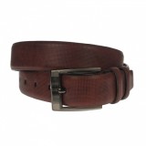 Curea barbati, casual-eleganta, din piele ecologica, latime 3.5 cm, maro - CK176M, CK LEATHER