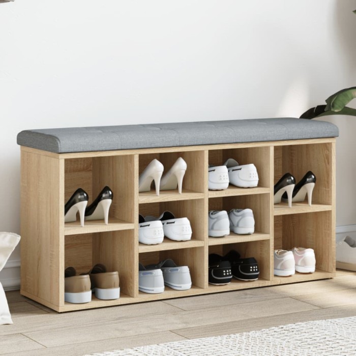 vidaXL Bancă pentru pantofi stejar sonoma 102x32x50 cm lemn prelucrat 835112