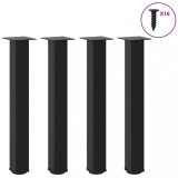vidaXL Picioare masă consolă, 4 buc., negru, 72-74 cm, oțel