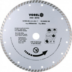 Disc diamantat turbo Vorel 08755, diametru 230mm, pentru beton armat