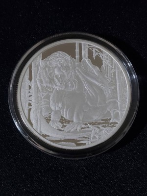 Niue 2022 - 1 dollar - Tigru si Komodo Dragon , 1 OZ - moneda de argint BU foto