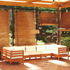 vidaXL Set mobilier grădină cu perne, 7 piese, maro miere, lemn de pin foto