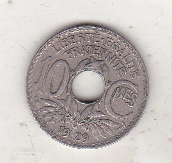 bnk mnd Franta 10 centimes 1929 foto