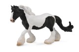 Figurina cal gypsy mare - alb si negru xl collecta