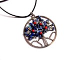 Pandantiv Arborele Vietii Lapis Lazuli &amp; Coral - Colier Fashion 55mm, Bijuterie Dama