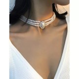 Cumpara ieftin Colier Stil Choker cu Perle - 26621