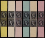 ROMANIA 1876 CAROL I EMISIUNEA BUCURESTI ESEU, PROBE DE TIPAR IN PERECHI CU MARGINI