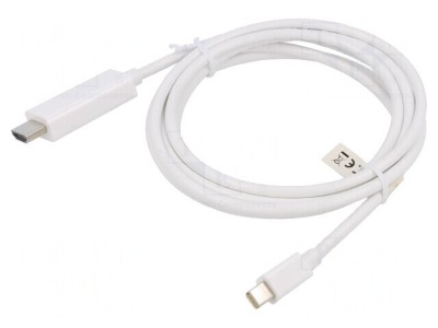 Cablu DisplayPort la HDMI 2m Alb foto