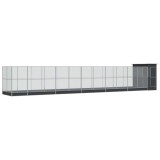 Cumpara ieftin Voliera de pasari cu extensie, argintiu, 1244x203x216 cm, otel