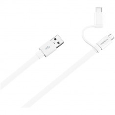 2 in 1, USB La Micro USB + USB Type C, 1.5m, 2A foto