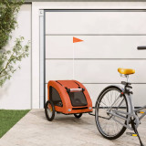 VidaXL Remorcă de bicicletă animale companie, portocaliu, oxford/fier