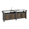 Masa Gratar Gradina Curver Unity Chef - Plastic Nuc, 415L, Blat Inox, Cu Chiuveta si Depozitare