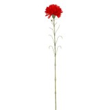 Fir floare garoafa decorativ,plastic,rosu,65 cm, Oem