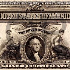 2 dolari 1899 Reproducere Bancnota USD , Dimensiune reala 1:1