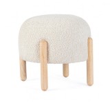 Cumpara ieftin Taburet textil crem lemn natur 45x38 cm