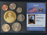 Seria completata monede - USA 2011 P + medalie comemorativă , Barack Obama, America de Nord