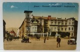 BRASOV , ZONA CENTRALA , PIETONI SI MASINI DE EPOCA , CARTE POSTALA ILUSTRATA , 1918
